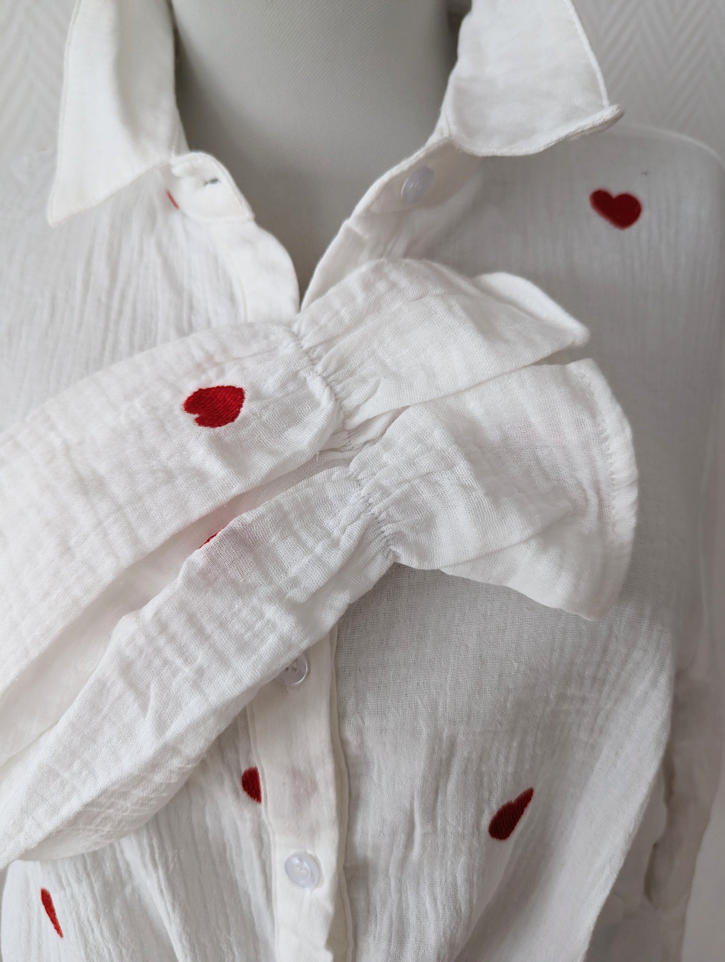 Musselin Bluse Herzchen