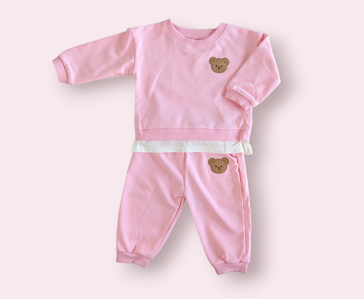 Joggingset Teddybären – Grau & Gelb, Rosa, Blau