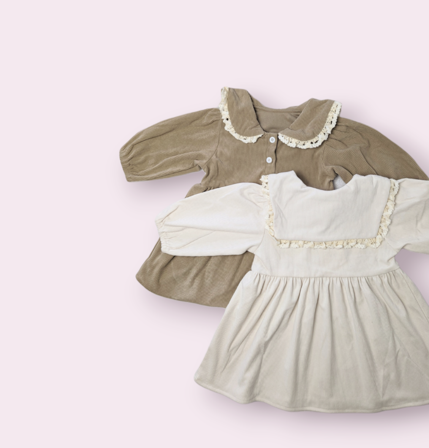 Cord Kleid mit Spitze