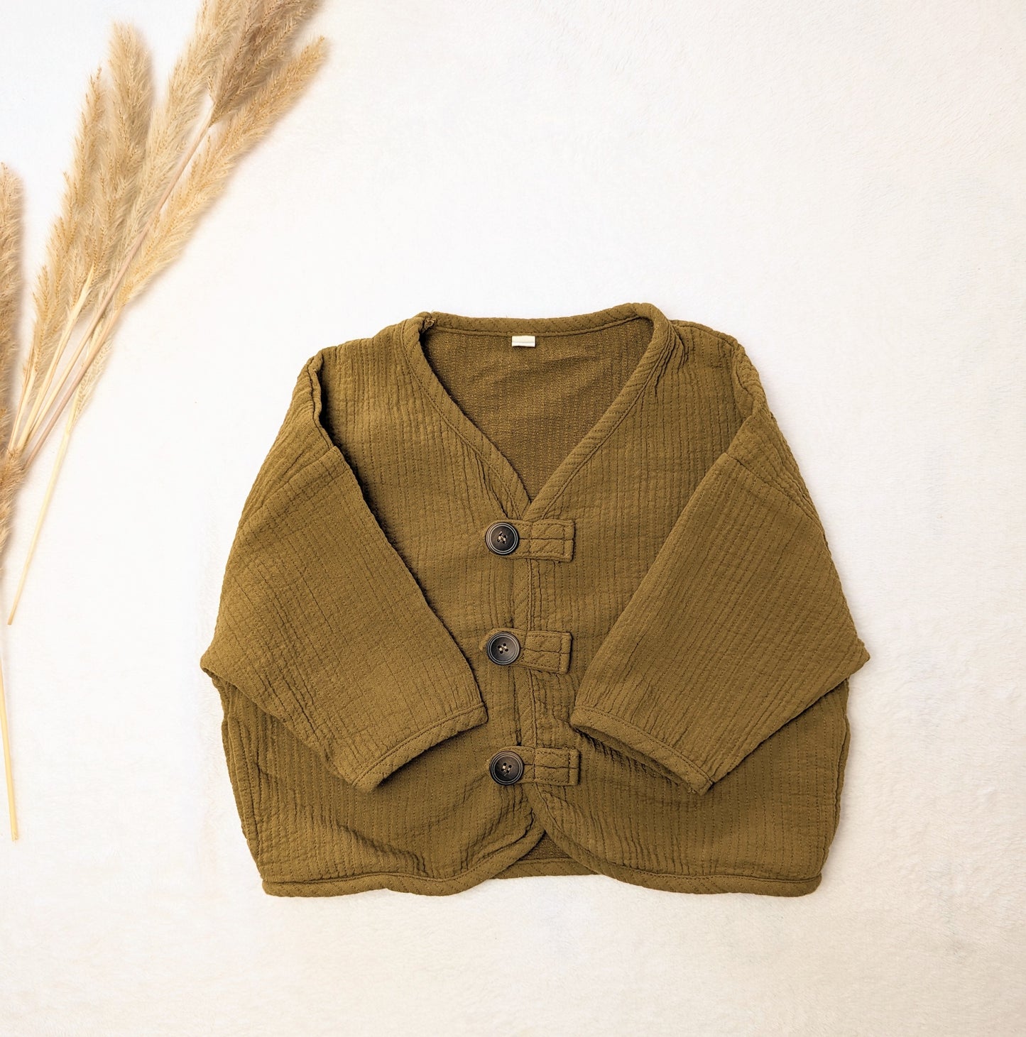 Trendsetter: Musselin Hemd - Coffee & Dark Yellow